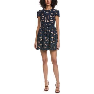 Self-Portrait Womens  Embroidered Mini Dress, Blue